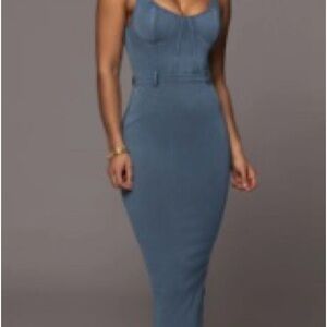 JLUXLABEL Elegant Slate Midi Dress